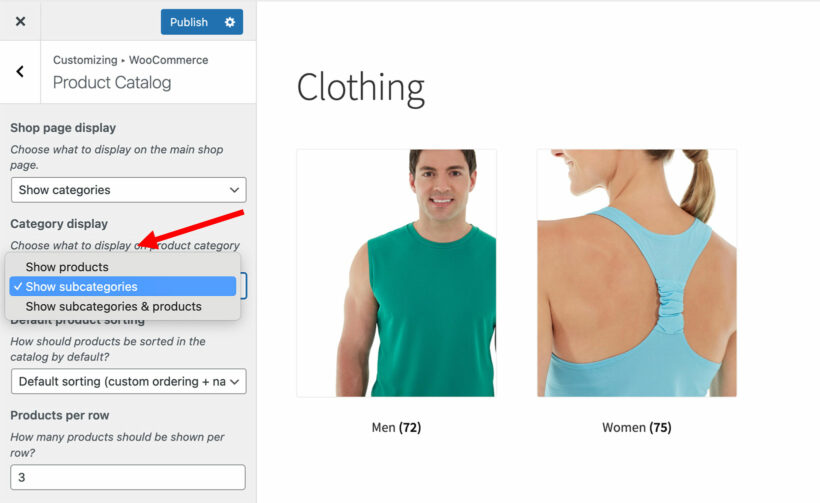 Add subcategories to WooCommerce shop page