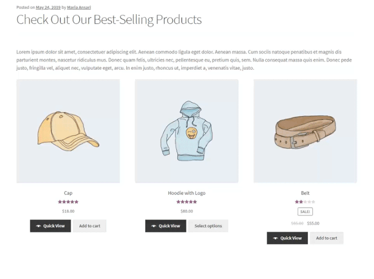 WooCommerce product shortcodes for WooCommerce Quick View Pro