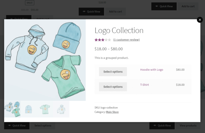 WooCommerce Quick View Pro with purchasing options in lightbox quick view
