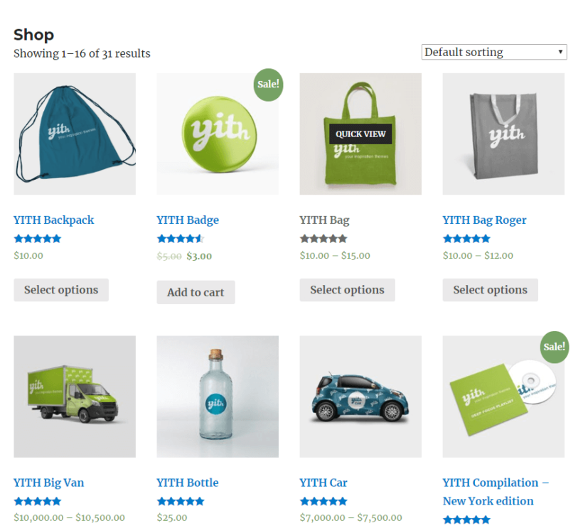YITH WooCommerce Quick View with quick view button inside product image