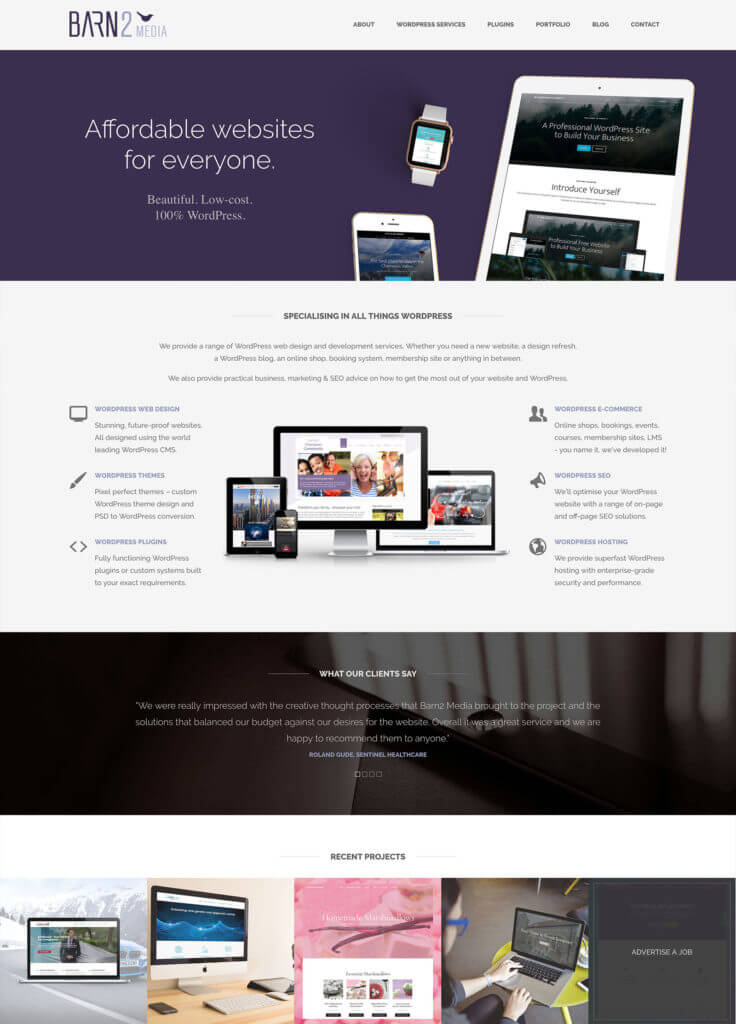 Old Barn2 web design homepage