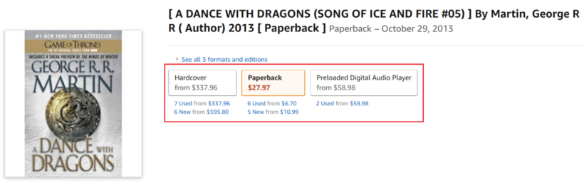 Amazon upselling example