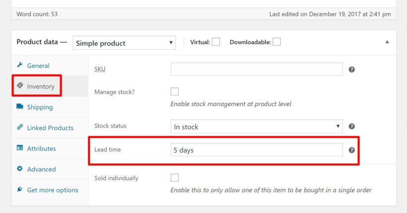 Setting an estimated WooCommerce delivery date for an individual product