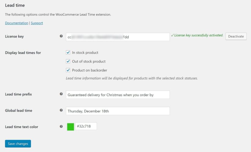 Custom message for last day for Christmas delivery