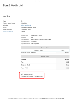 Easy Digital Downloads PDF Invoices with EU tax