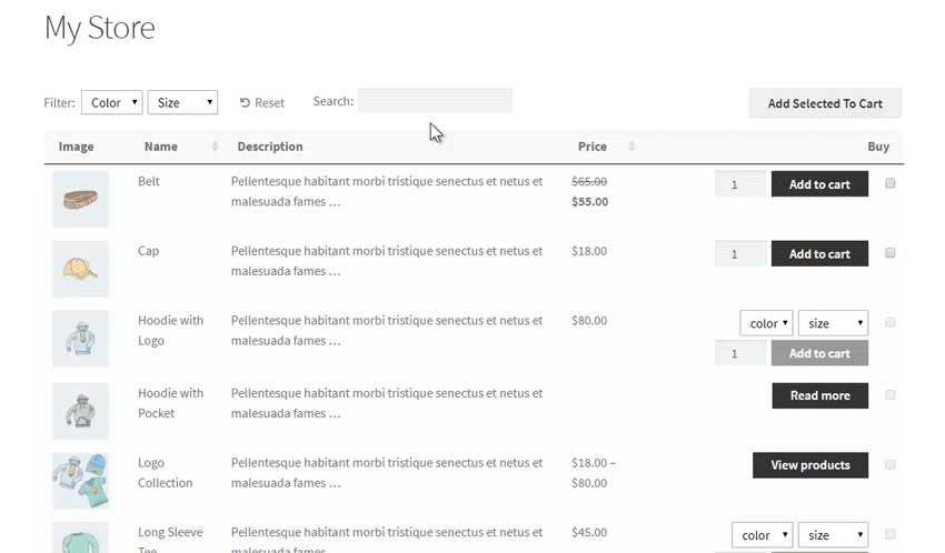 WooCommerce search plugin using WooCommerce Product Table