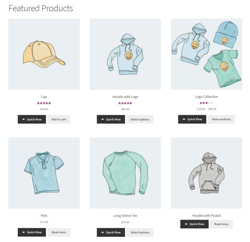 Listing featured products front-end using WooCommerce shortcodes