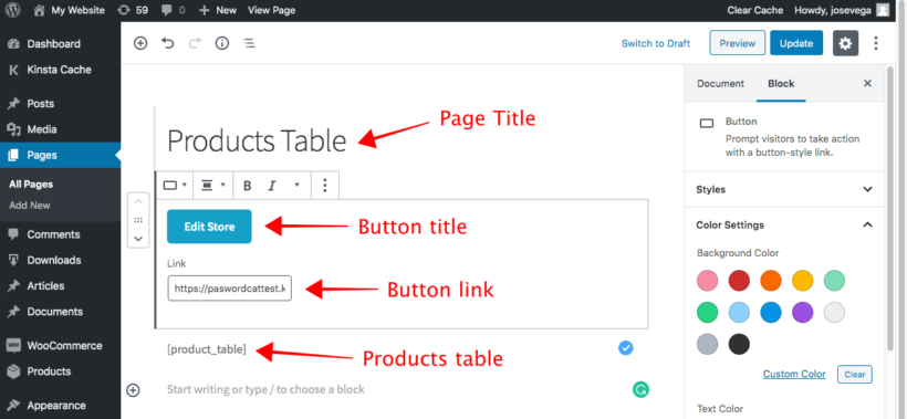 Add edit link to WooCommerce Product Table 