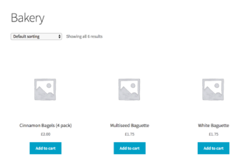 Default layout WooCommerce bakery store