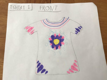 Draft flower t-shirt sketch