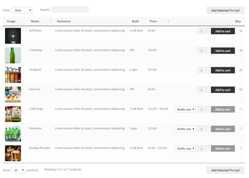 Brewery online store preview