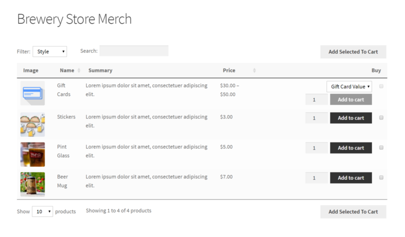 Brewery merch store preview