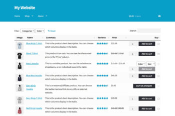 WooCommerce Product List View Order Form Table Plugin