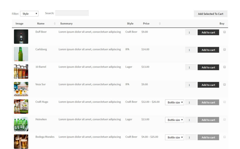 WooCommerce beer order form plugin