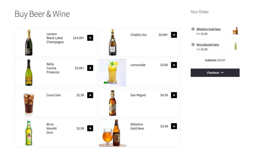 WooCommerce sell beer and wine shop