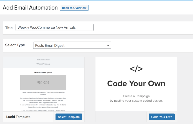Send WooCommerce email new products