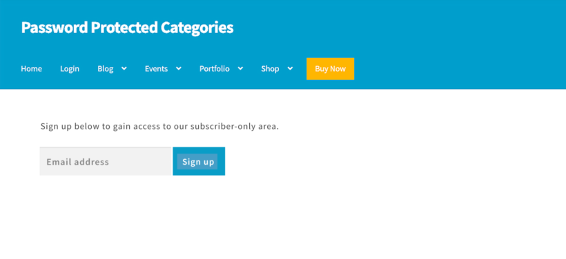 MailChimp email signup