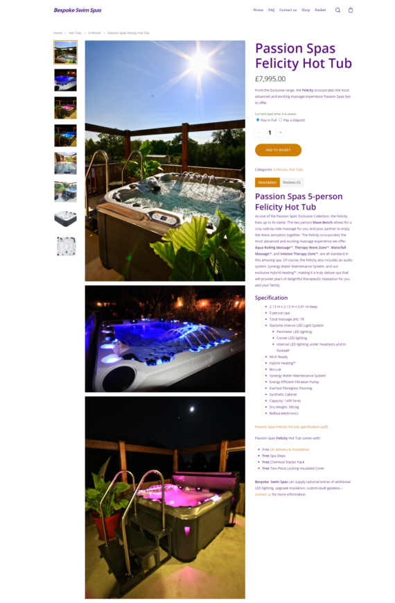 Bespoke Swim Spas simple product