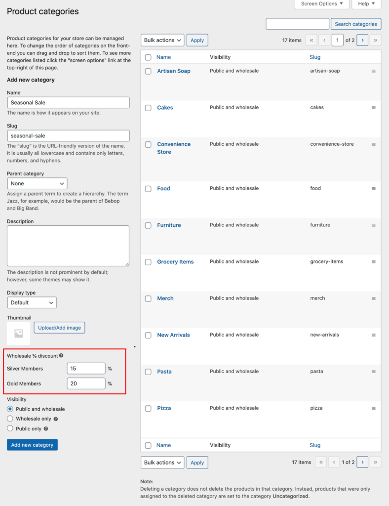 Create category percentage discounts by user roles for WooCommerce