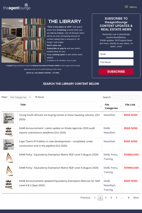 theagentlounge members-only library