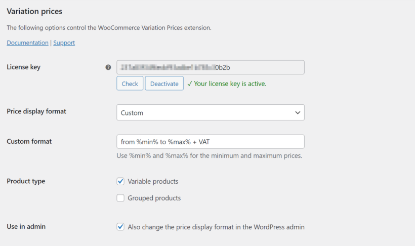 Custom variable product price format in WooCommerce