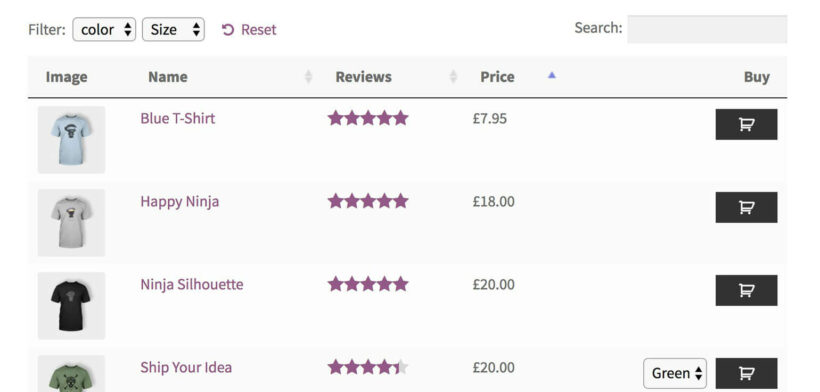 Icon only add to cart buttons