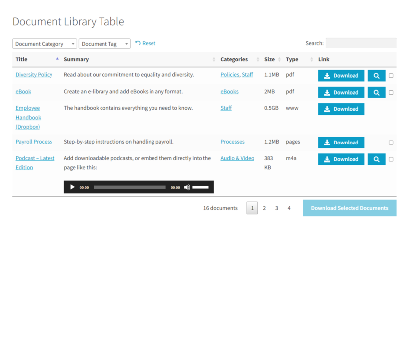 WordPress document library