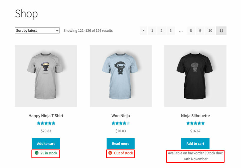 Display stock status on the WooCommerce shop page