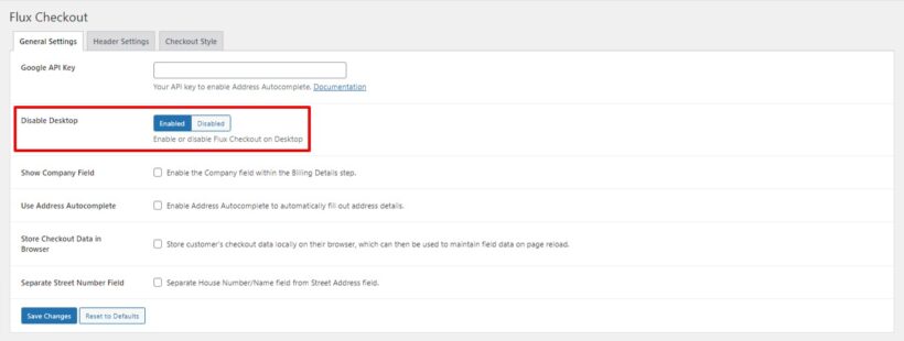 enable Flux checkout desktop