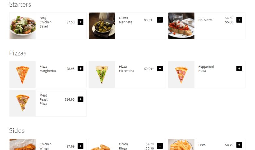 WooCommerce Restaurant ordering in action