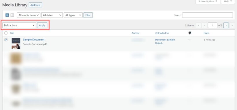 bulk document management wordpress