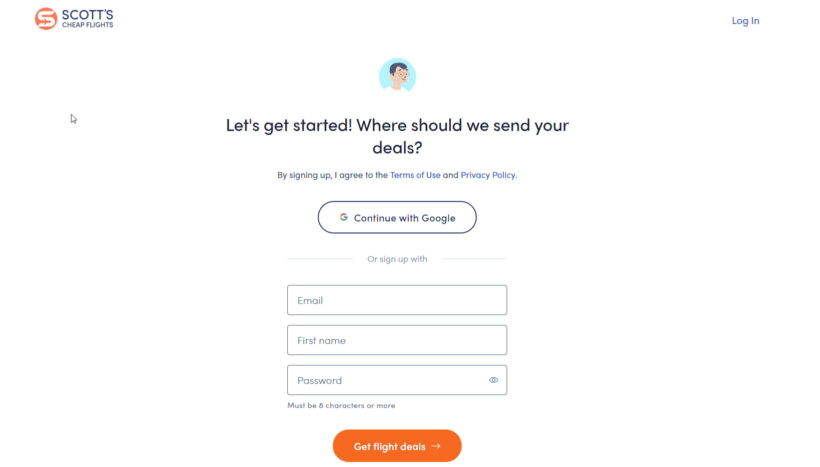 scotts cheap flights sign up