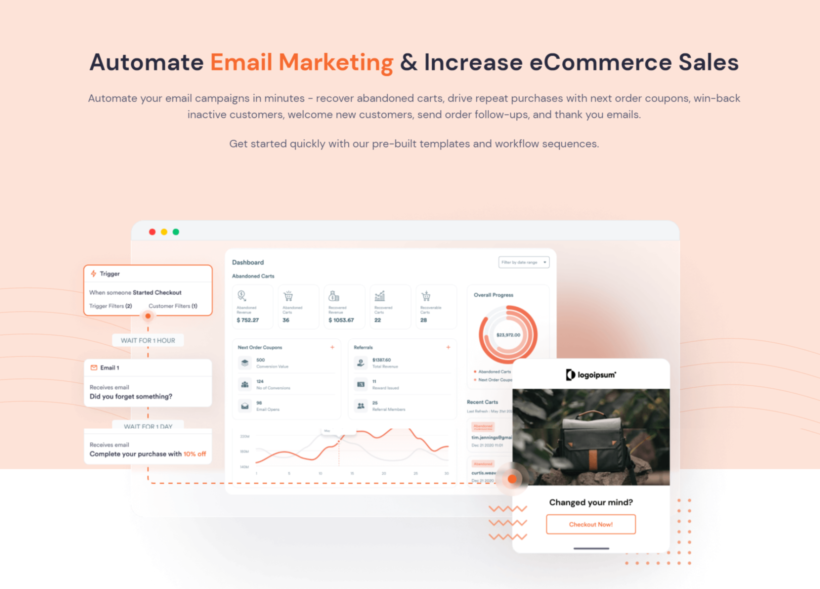 Retainful cart recovery email automation