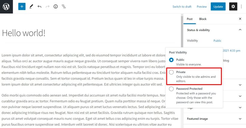 WordPress version control - Currently editing