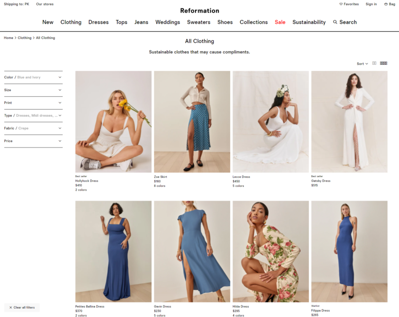 Reformation faceted filters