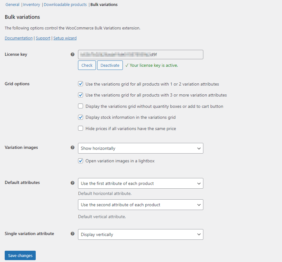 WooCommerce Bulk Variations license key