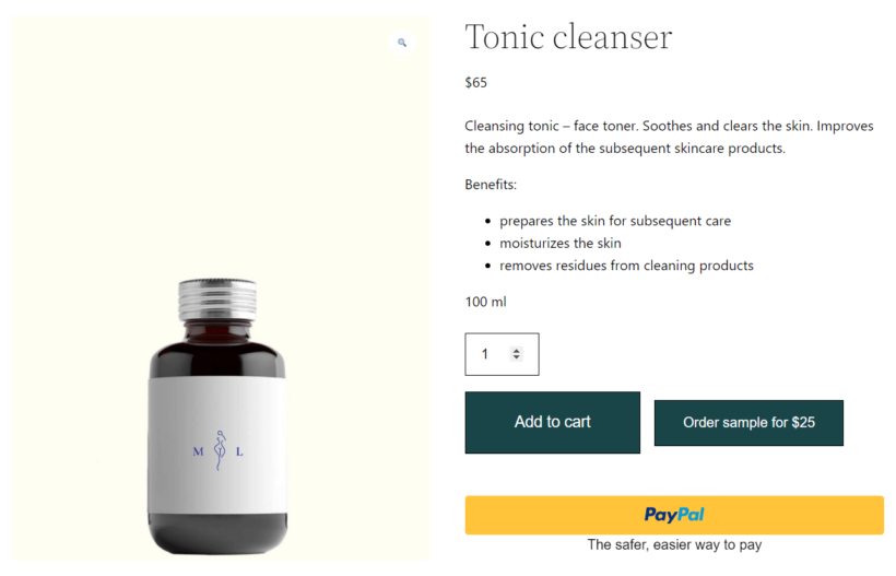 woocommerce product sampling marketing single product page