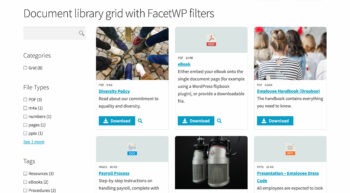 Document grid with FacetWP filters