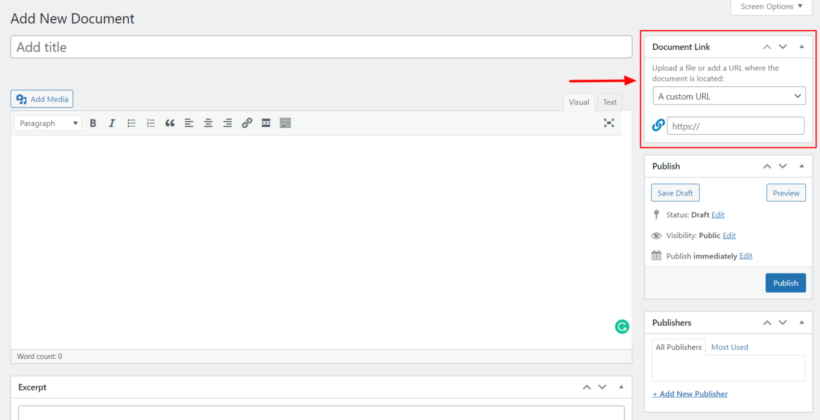 Add document with link
