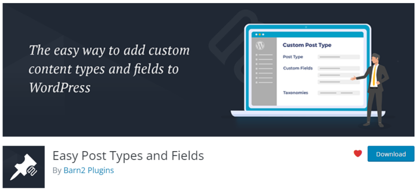 easy post types and fields plugin