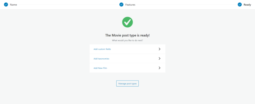 New post type for adding taxonomies