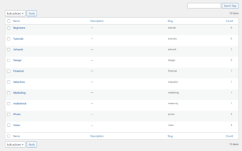 manage WordPress tags