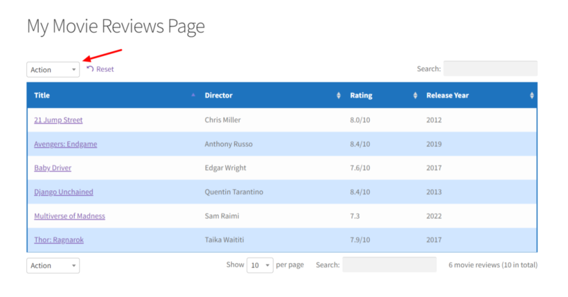 custom filters taxonomy preview