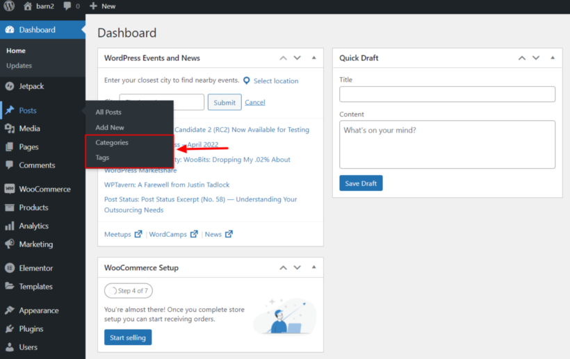 default taxonomies in WordPress