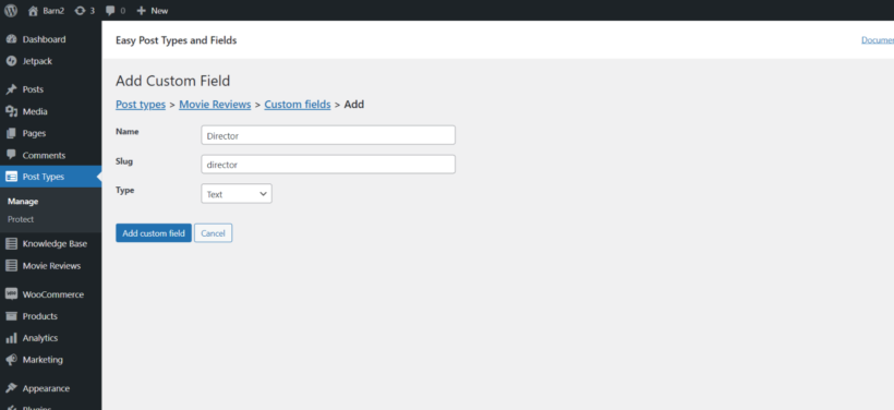 Director custom post type