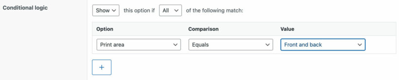 WooCommerce Product Options conditional logic for checkbox variation