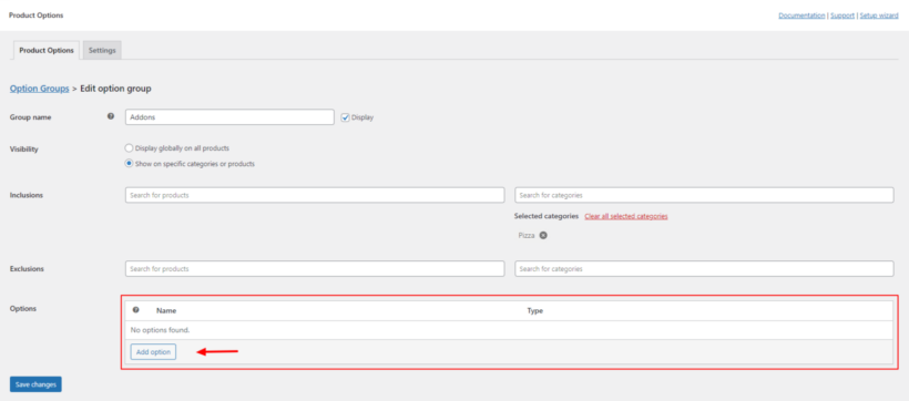 add product option to group