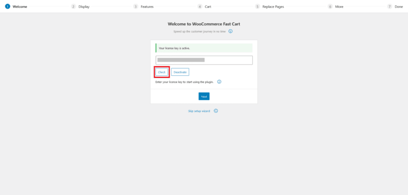 Woocommerce fast cart setup wizard page 1