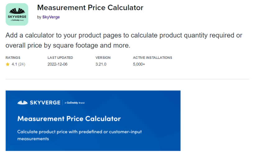 WooCommerce measurement price calculator premium plugin