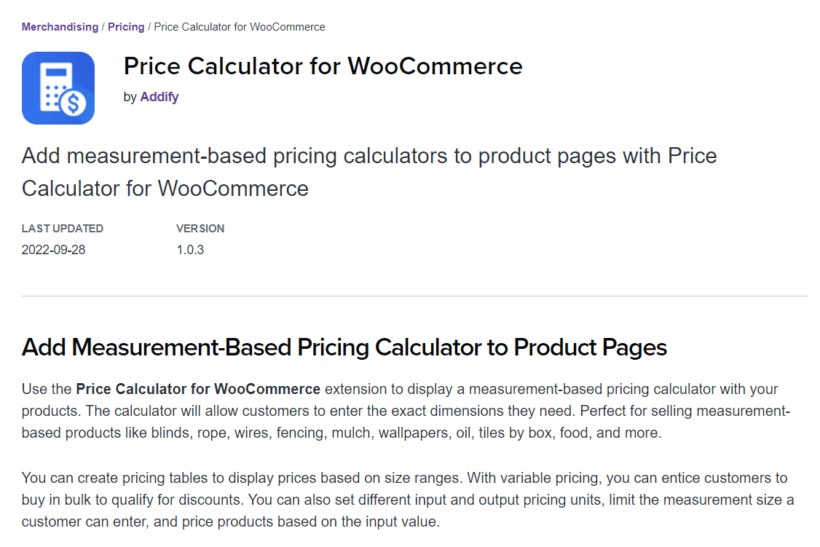 addify price calculator for woocommerce